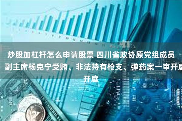 炒股加杠杆怎么申请股票 四川省政协原党组成员、副主席杨克宁受贿、非法持有枪支、弹药案一审开庭