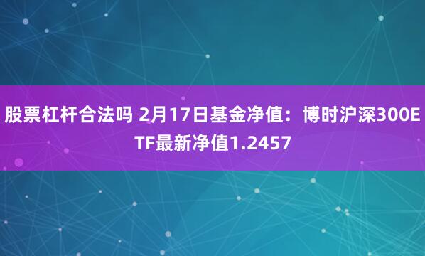 股票杠杆合法吗 2月17日基金净值：博时沪深300ETF最新净值1.2457