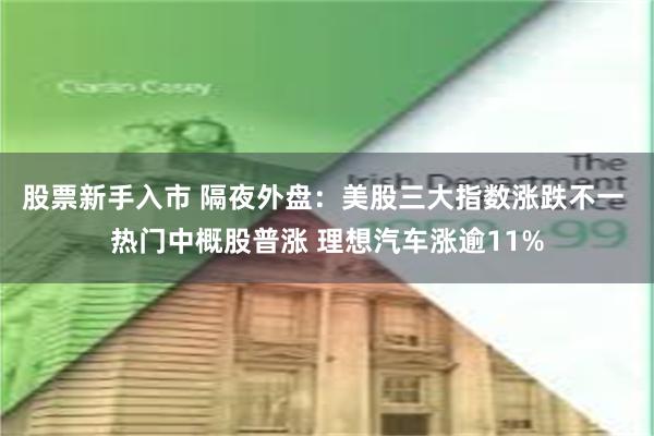 股票新手入市 隔夜外盘：美股三大指数涨跌不一 热门中概股普涨 理想汽车涨逾11%